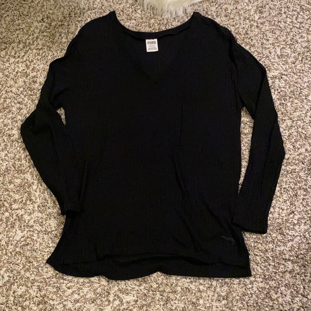 PINK waffle knit top